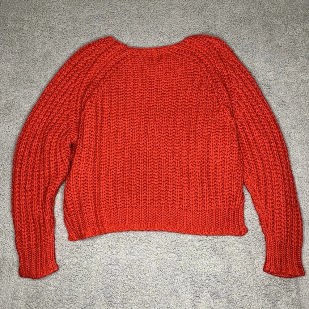 KUT From The Kloth Paige Sweater XL‎ Cherry Red Wool Blend Oversized Chunky Knit - Picture 2 of 9